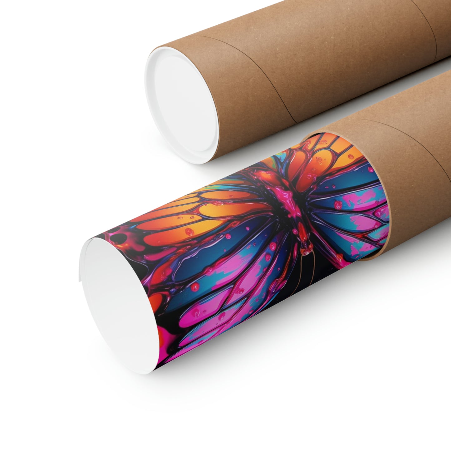 Premium Matte Vertical Posters Pink Butterfly Flair 1