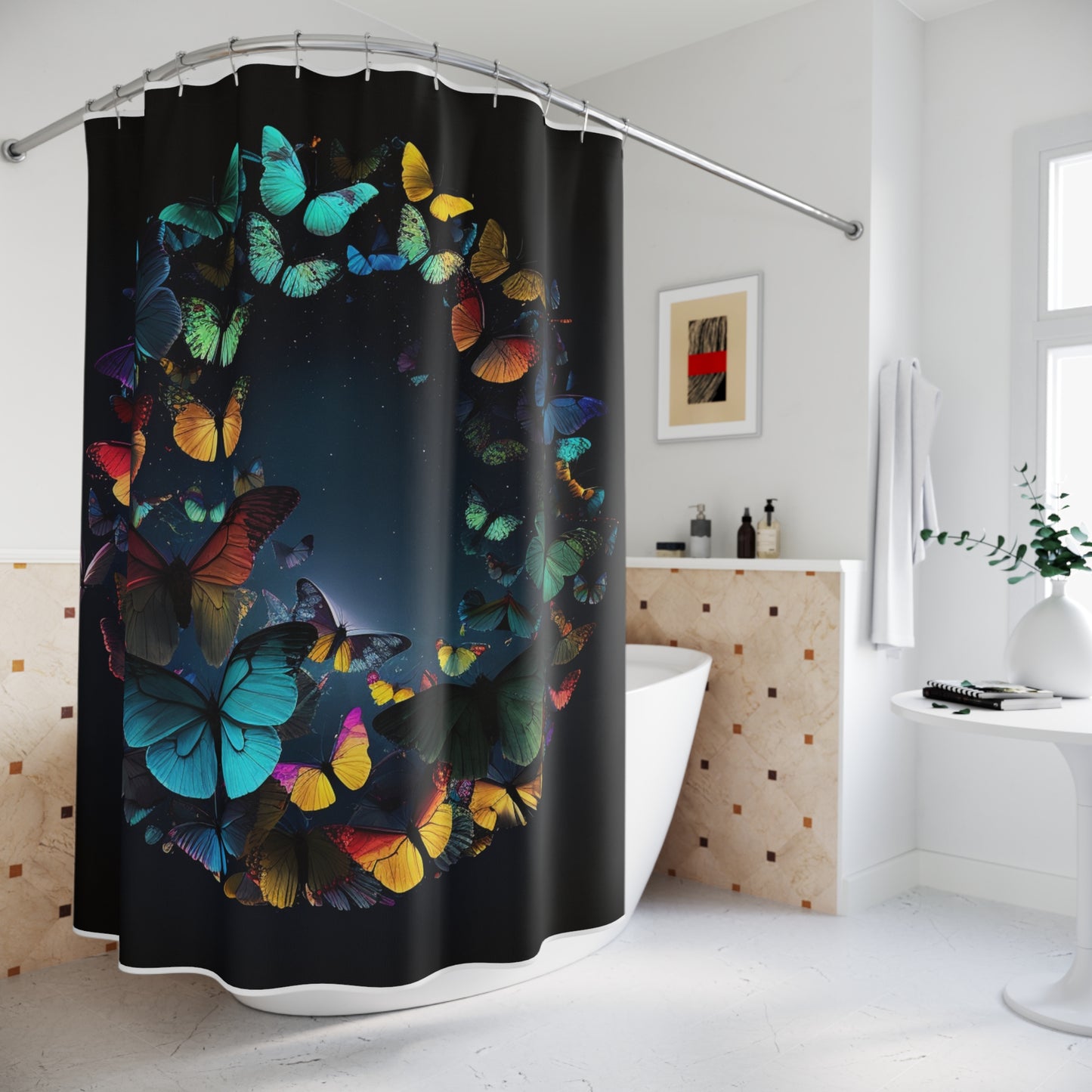 Polyester Shower Curtain Moon Butterfly 3