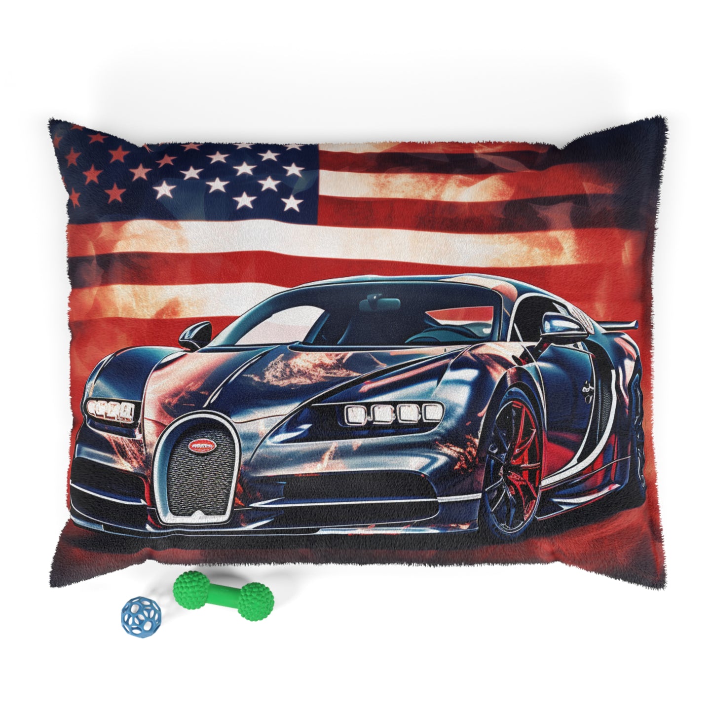 Pet Bed Abstract American Flag Background Bugatti 4