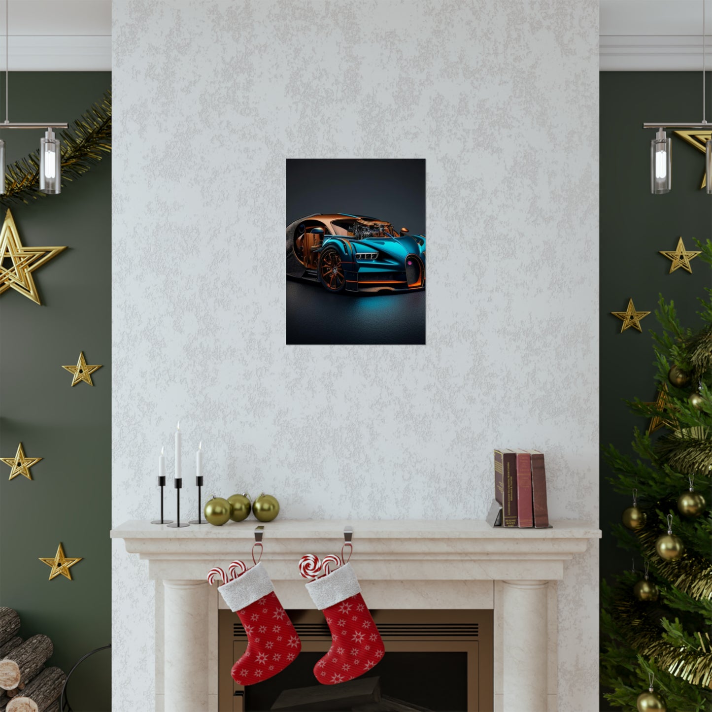 Premium Matte Vertical Posters Bugatti Blue 4