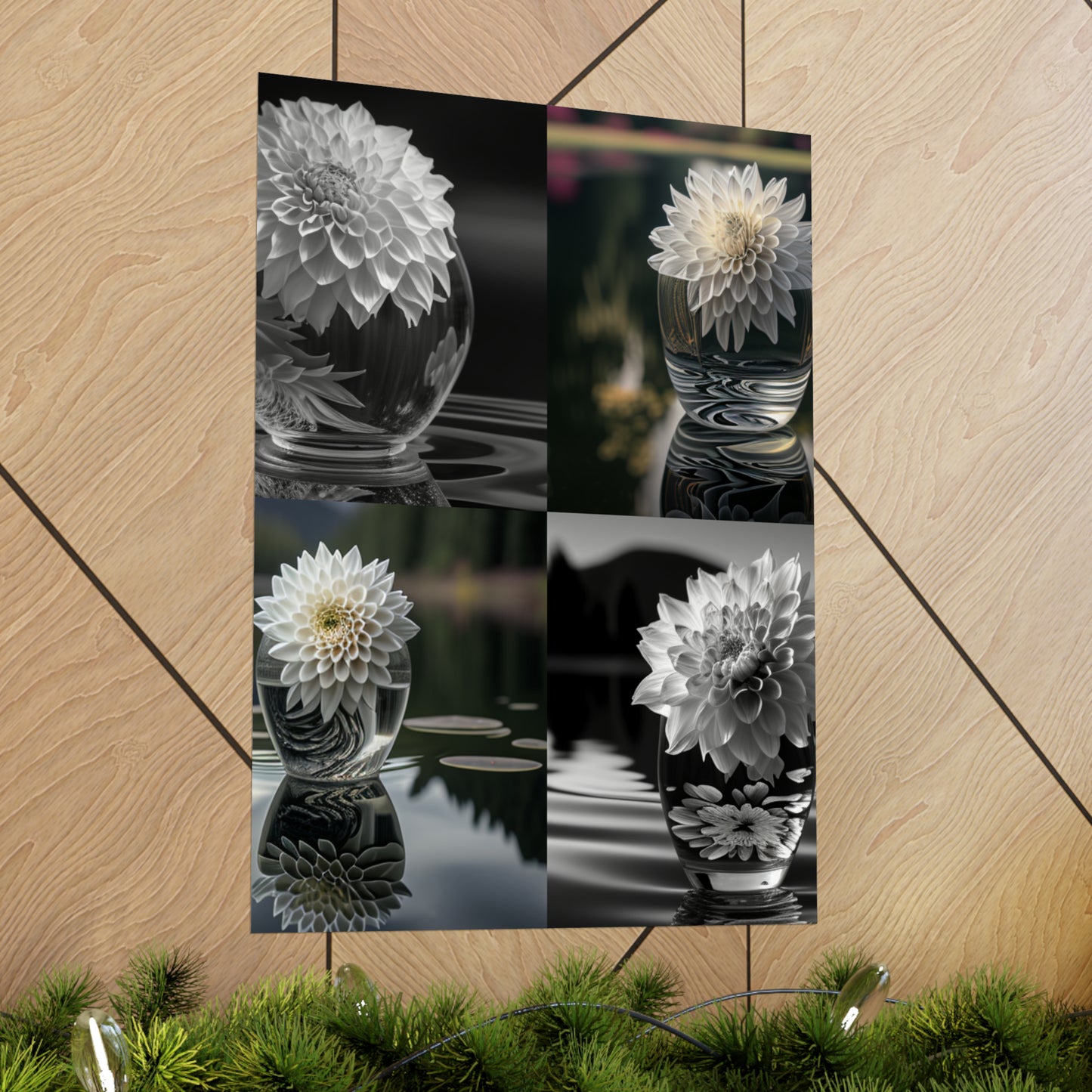 Premium Matte Vertical Posters White Dahlia 5