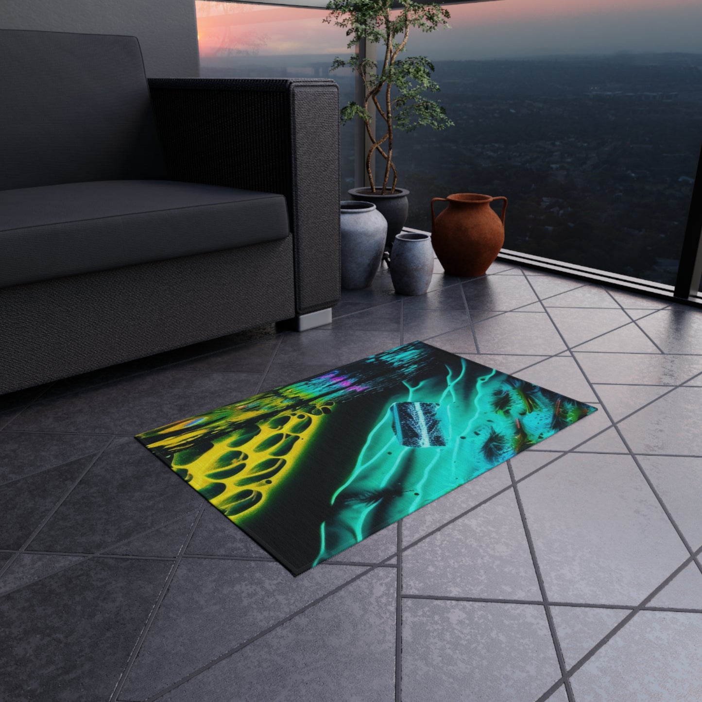 Outdoor Rug  Florescent Glow 2