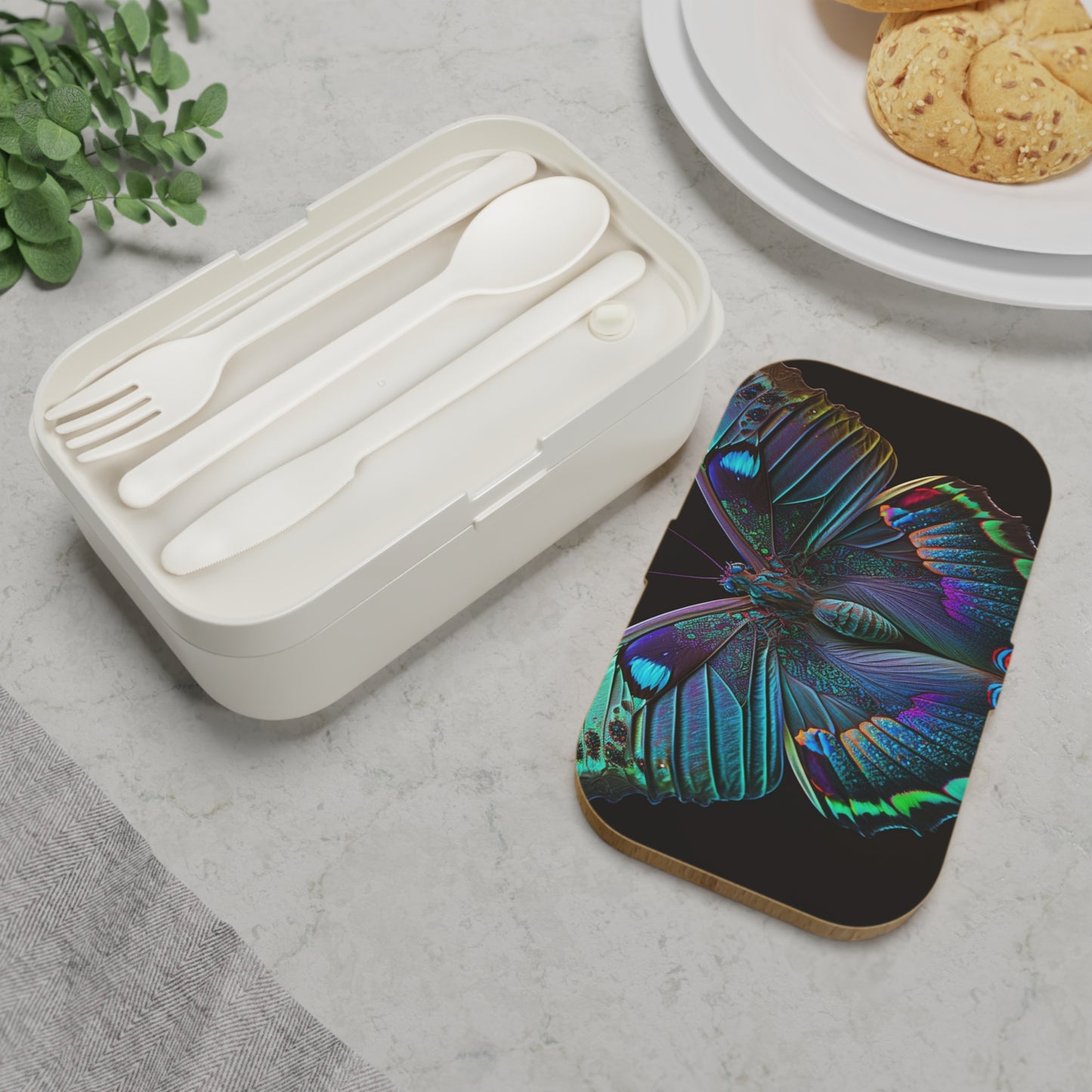 Bento Lunch Box Hue Neon Butterfly 4