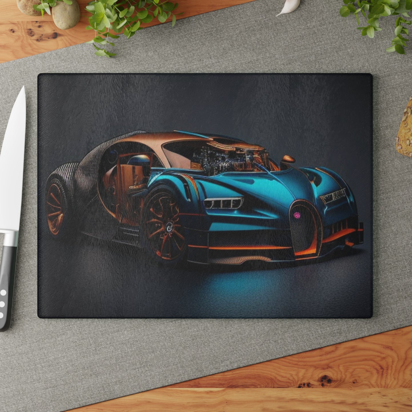 Glass Cutting Board Bugatti Blue 4