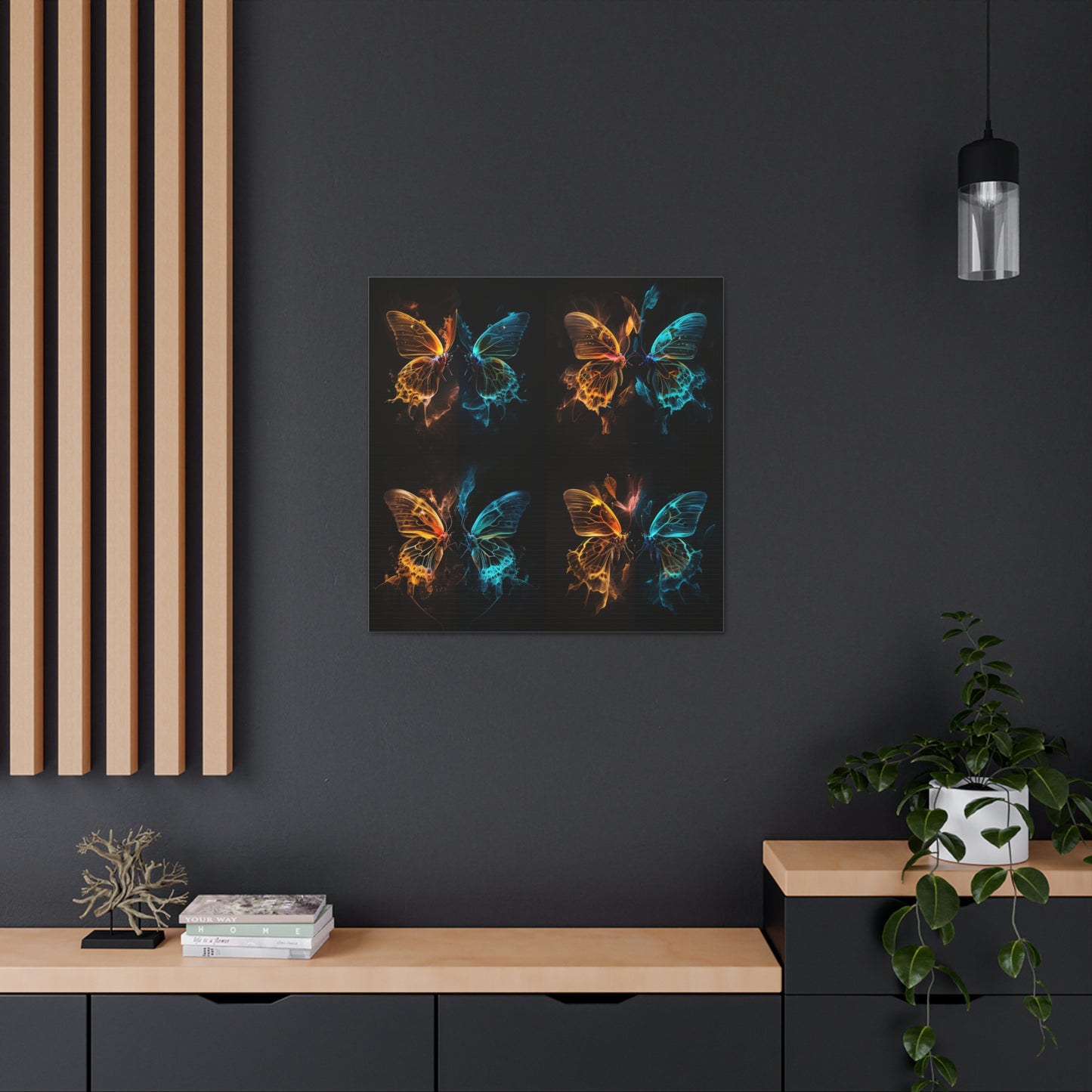 Canvas Gallery Wraps Kiss Neon Butterfly 5