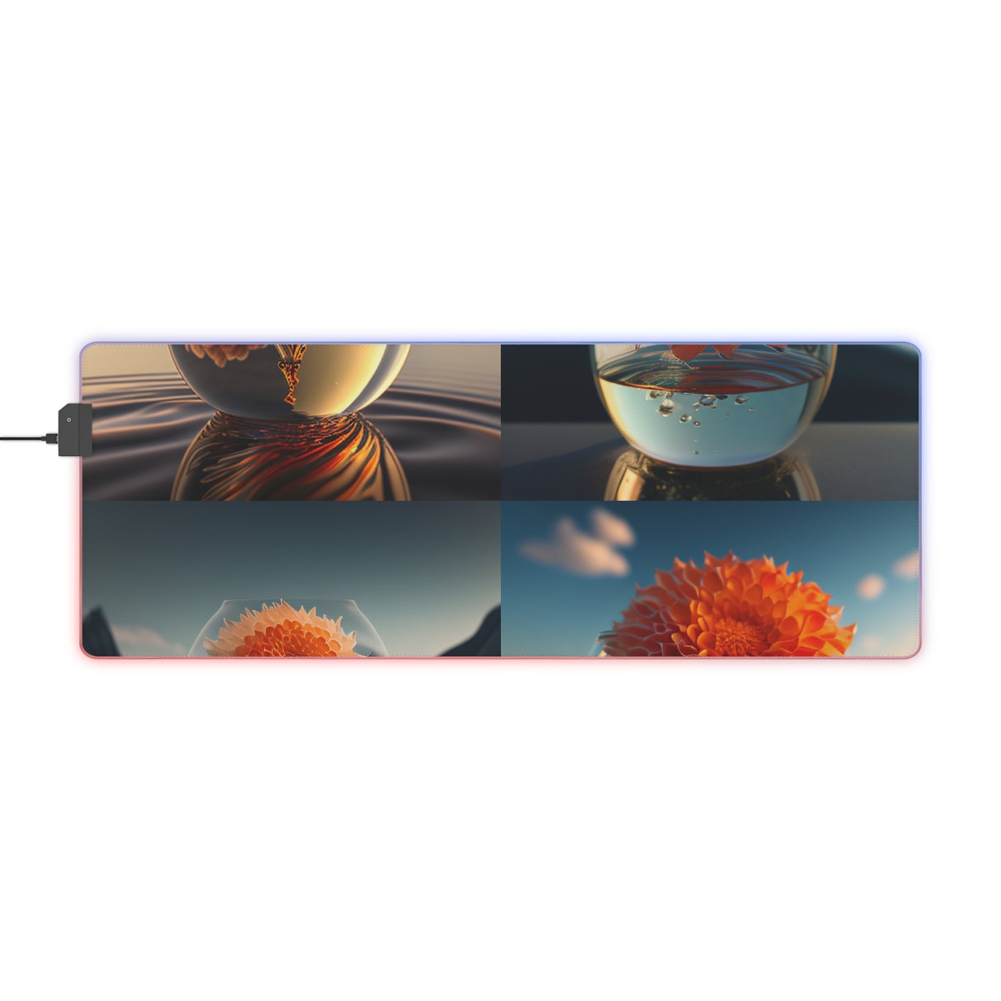 LED Gaming Mouse Pad Dahlia Orange 5