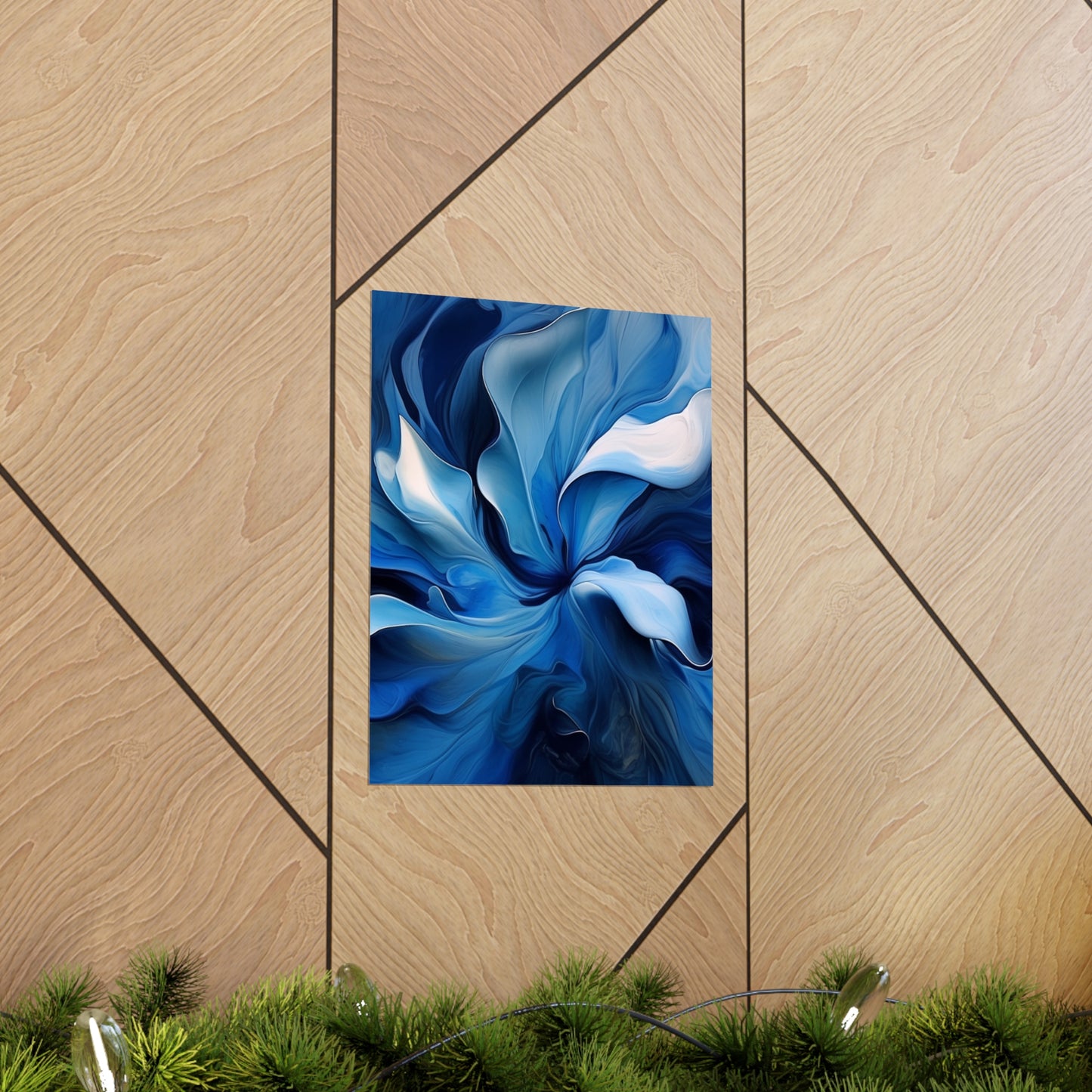 Premium Matte Vertical Posters Abstract Blue Tulip 4