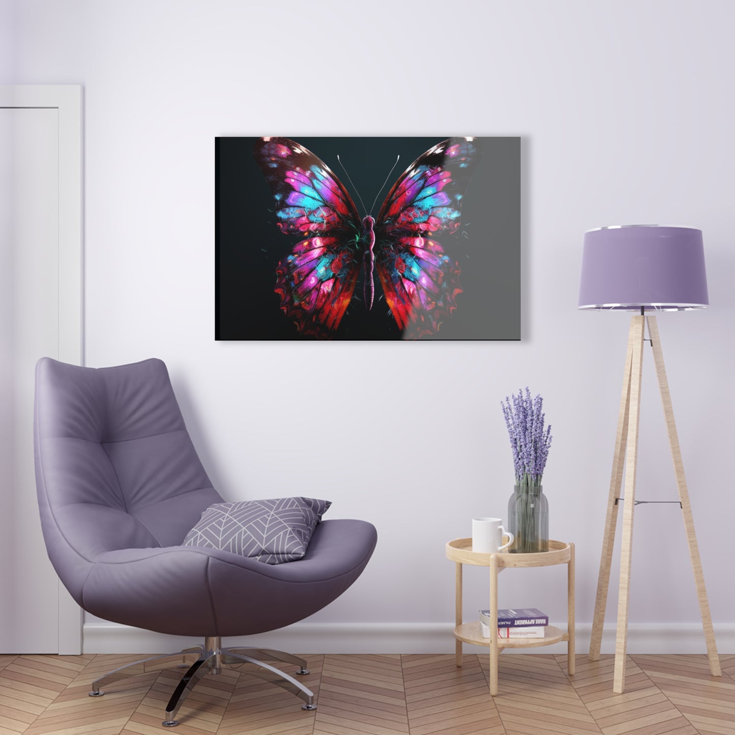 Acrylic Prints Hyper Colorful Butterfly Macro 3