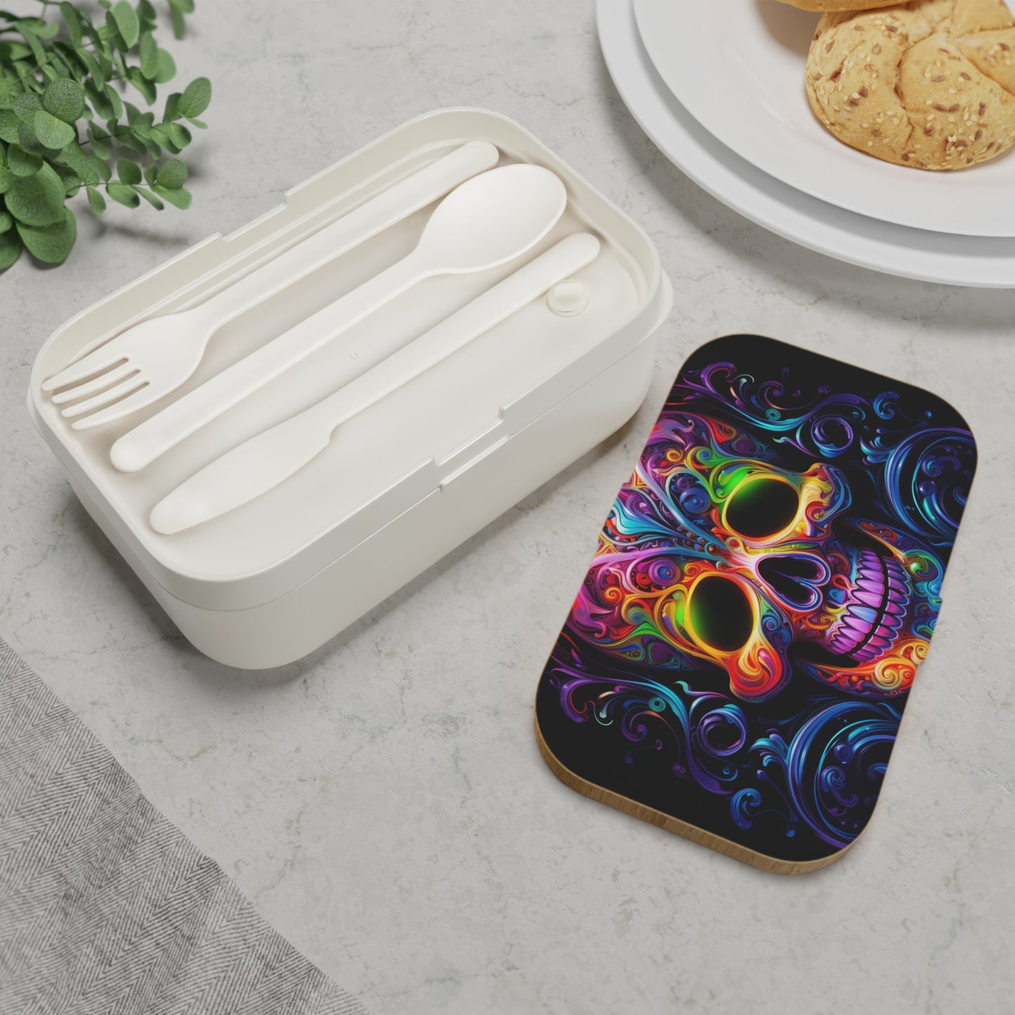Bento Lunch Box Macro Skull Color 2