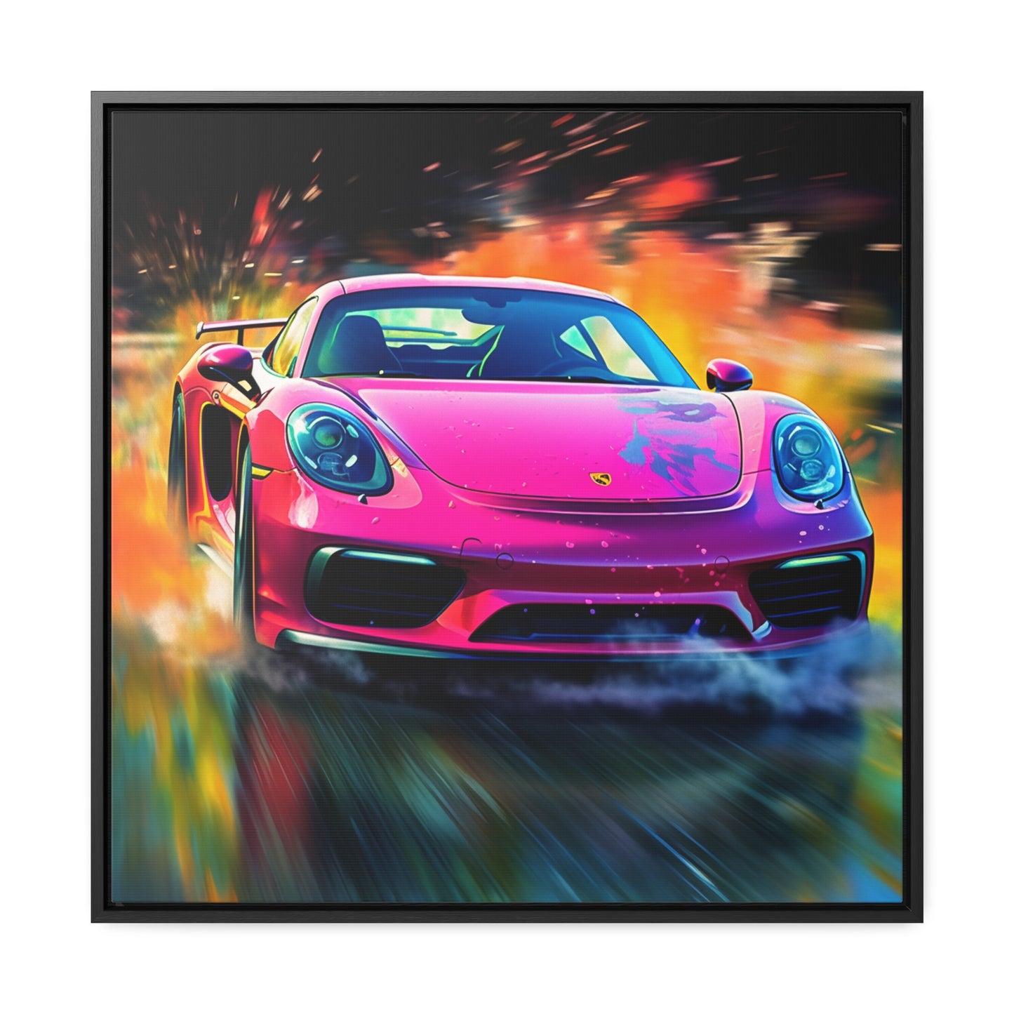 Gallery Canvas Wraps, Square Frame Pink Porsche water fusion 4