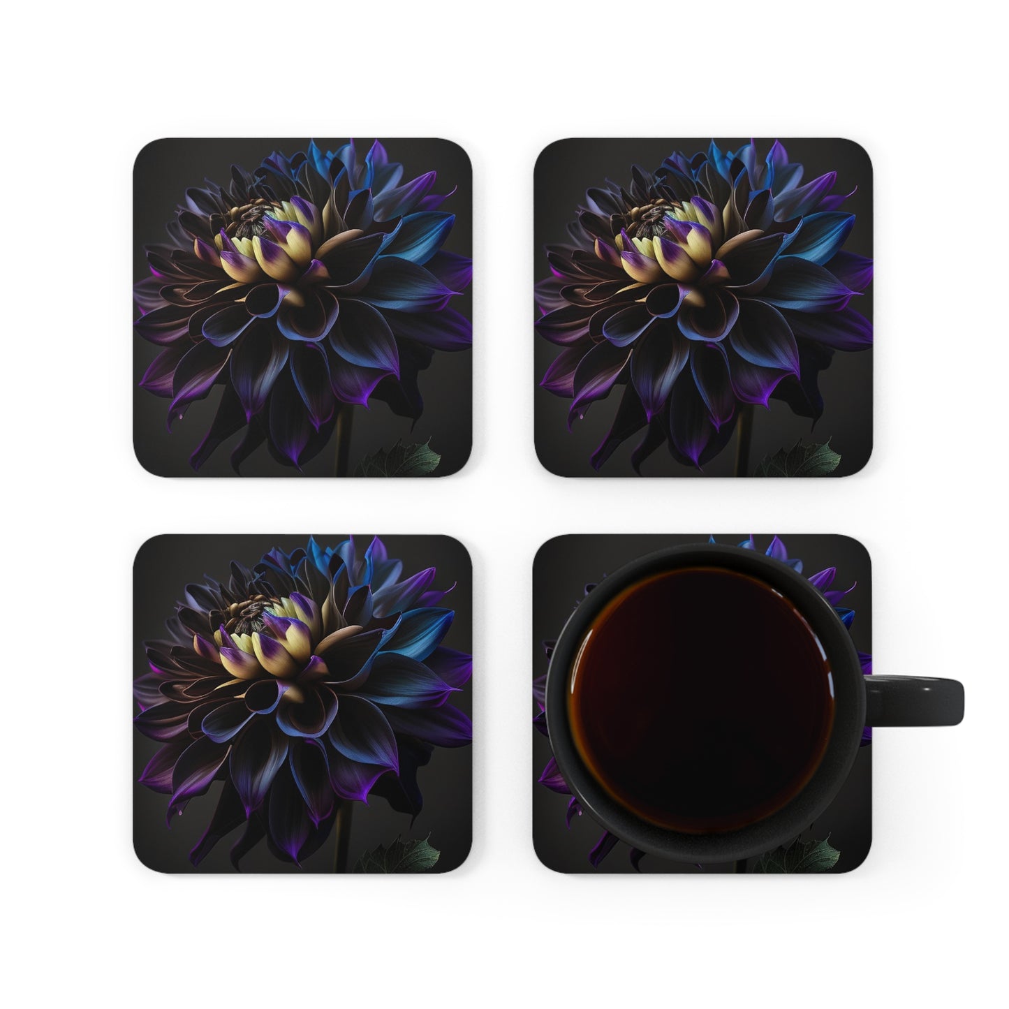 Corkwood Coaster Set Dahlia Purple 1