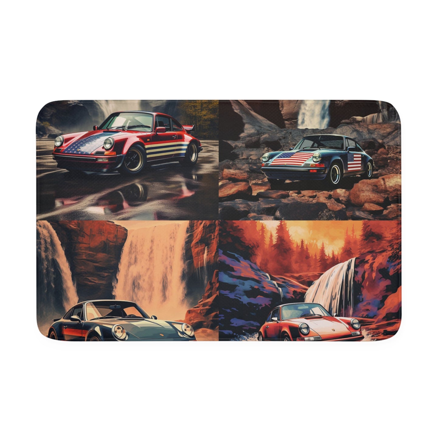 Memory Foam Bath Mat American Flag Porsche Abstract 5