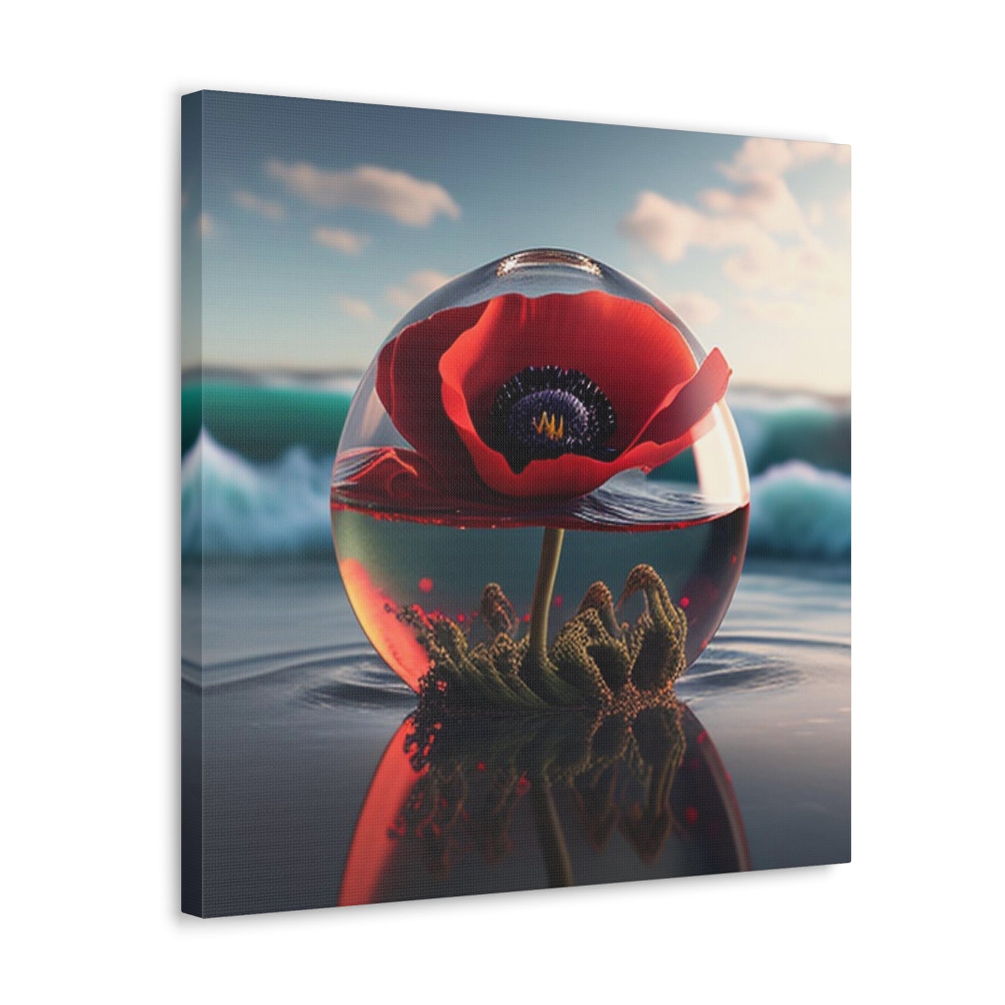 Canvas Gallery Wraps Red Anemone in a Vase 4