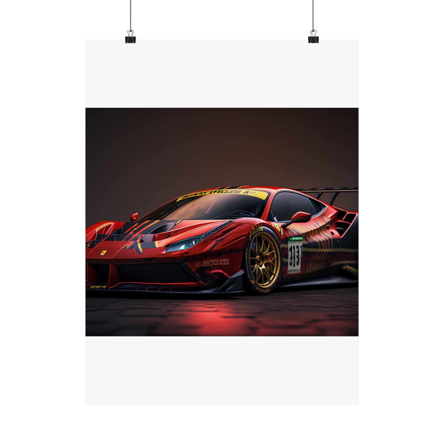 Premium Matte Vertical Posters Ferrari Red 1