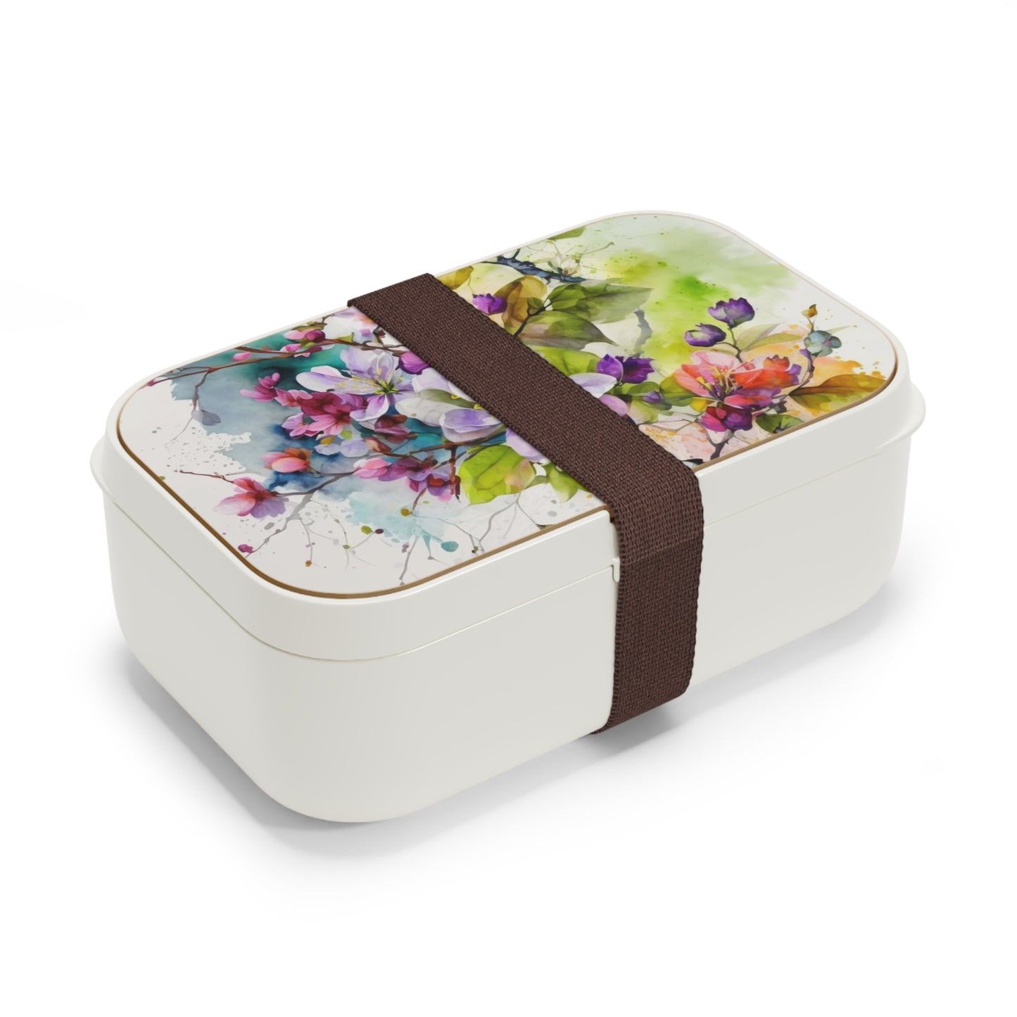 Bento Lunch Box Mother Nature Bright Spring Colors Realistic Watercolor 4