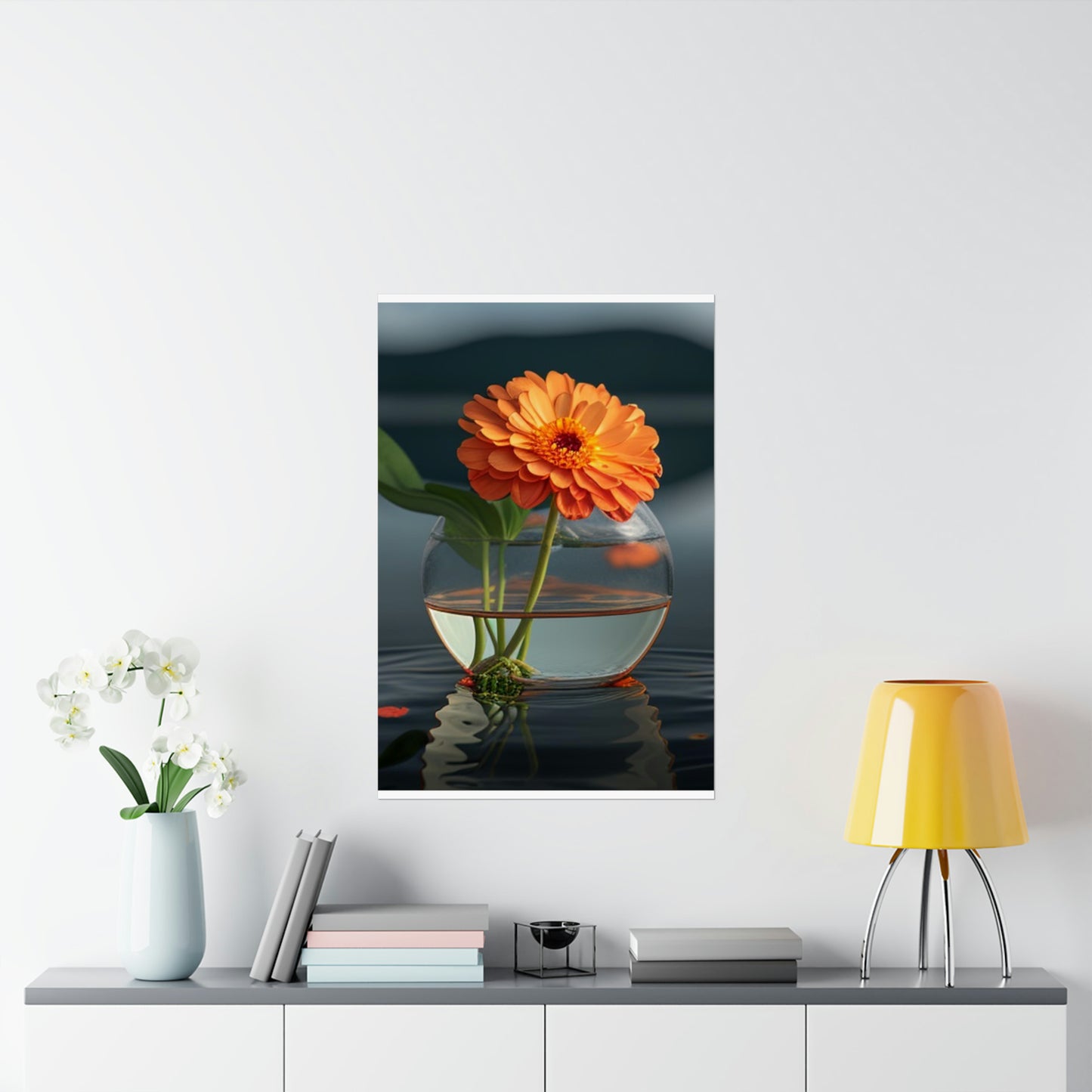 Premium Matte Vertical Posters Orange Zinnia 2