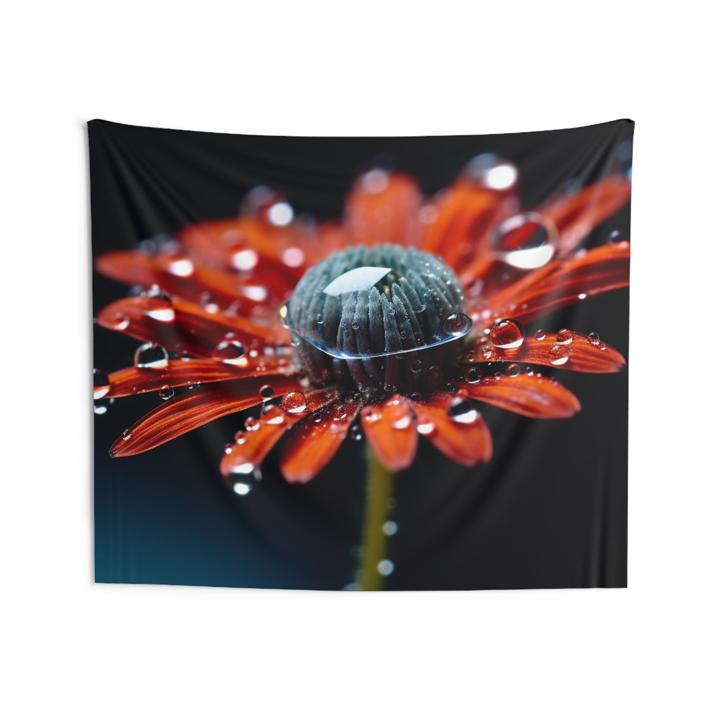 Indoor Wall Tapestries Water drop Macro Flower 1