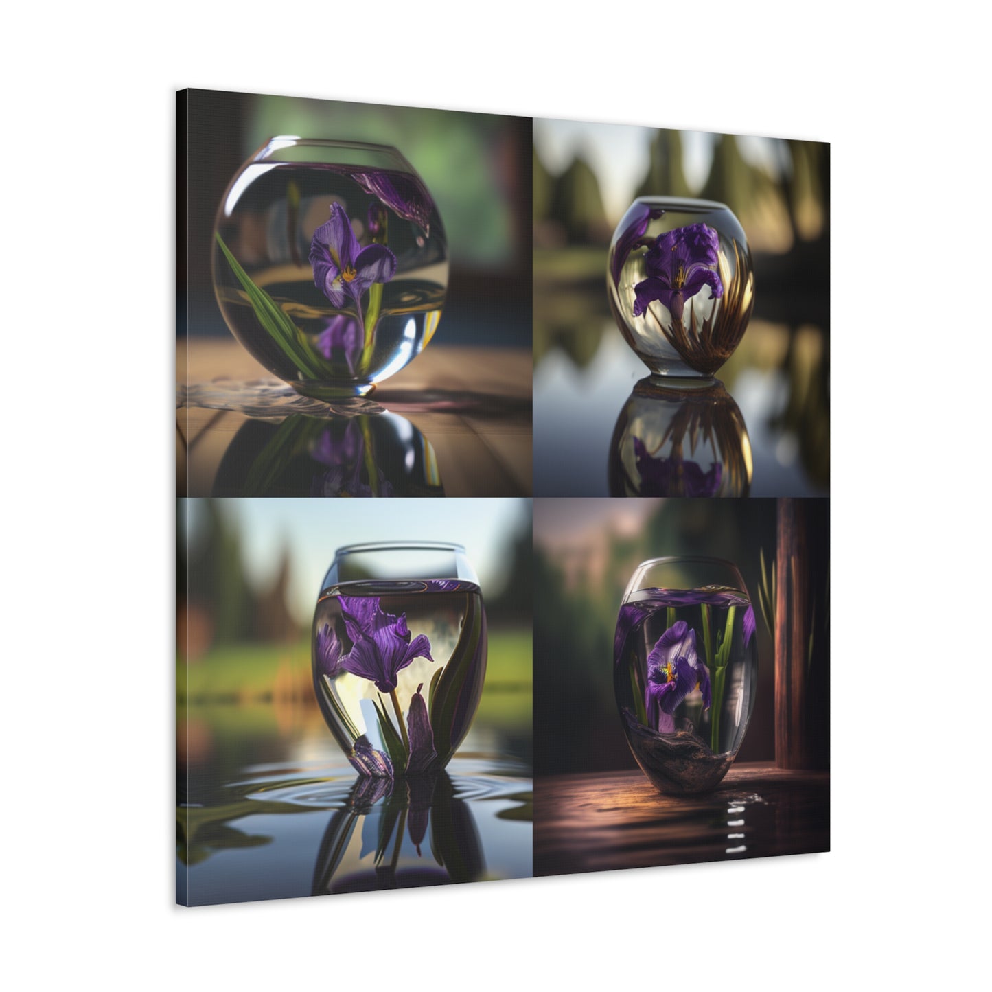 Canvas Gallery Wraps Purple Iris in a vase 5