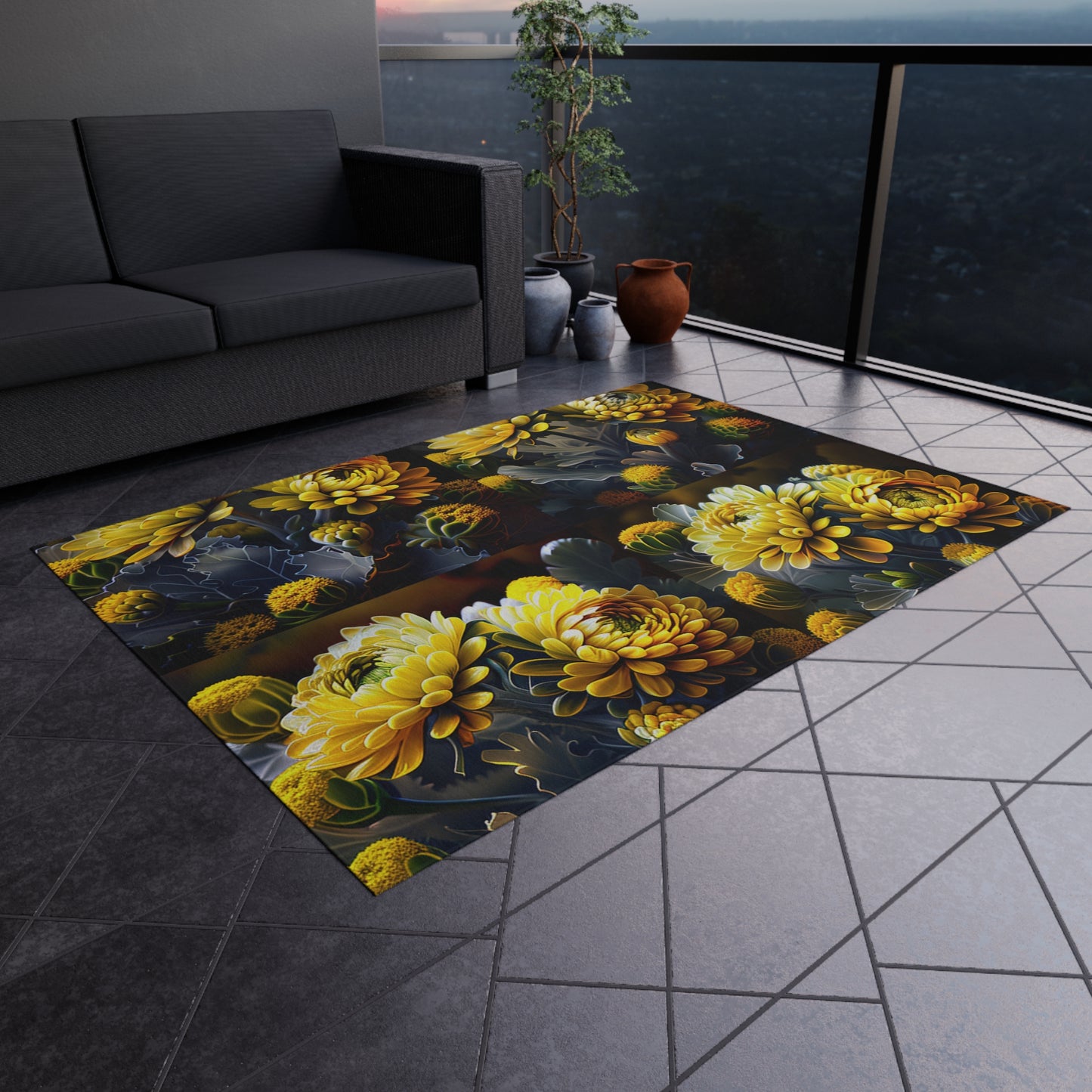 Outdoor Rug  Yellow Hermosas Flores Amarillas 5