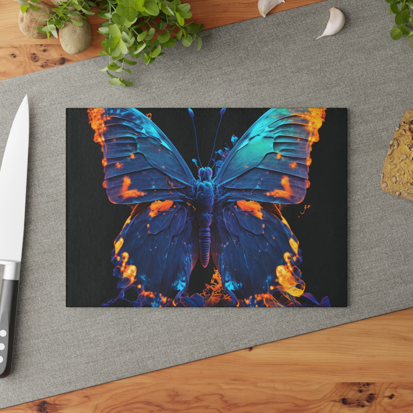 Glass Cutting Board Thermal Butterfly 3