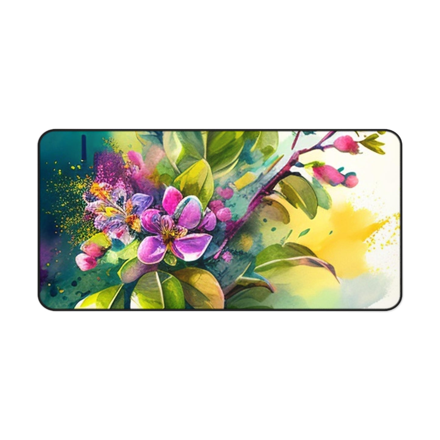 Desk Mat Mother Nature Bright Spring Colors Realistic Watercolor 1