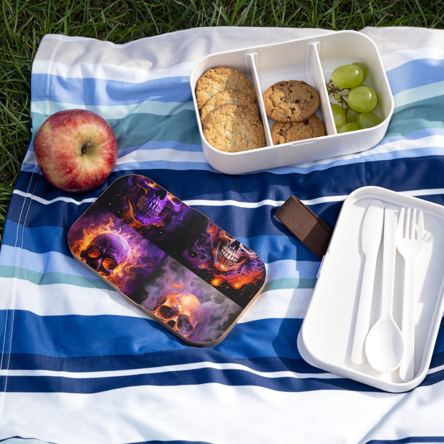 Bento Lunch Box Skull Flames 5