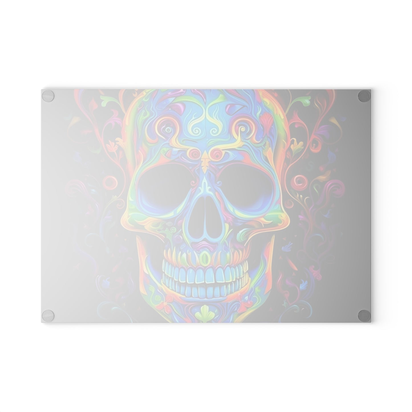 Glass Cutting Board Macro Skull Color 4