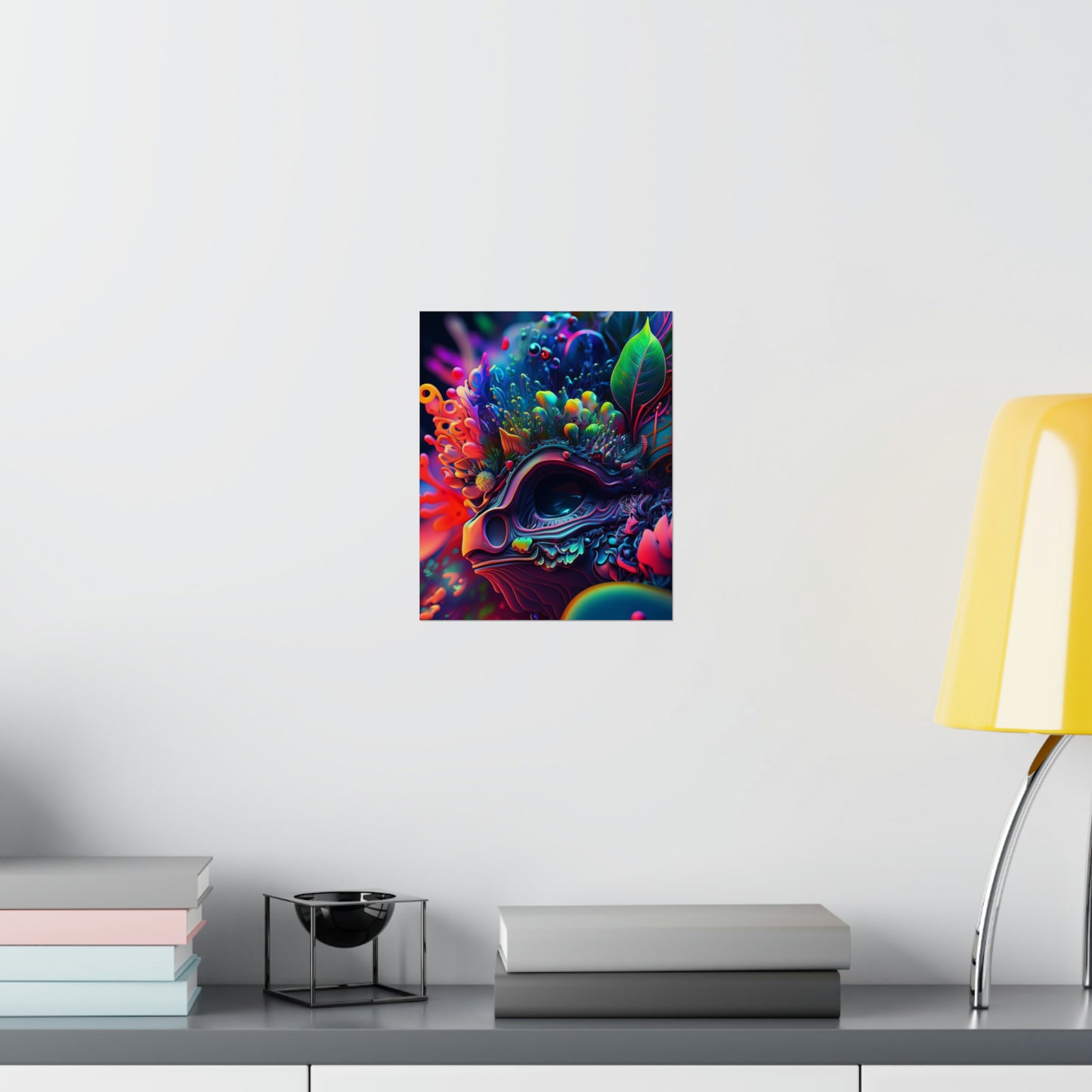 Premium Matte Vertical Posters Florescent Skull Death 2