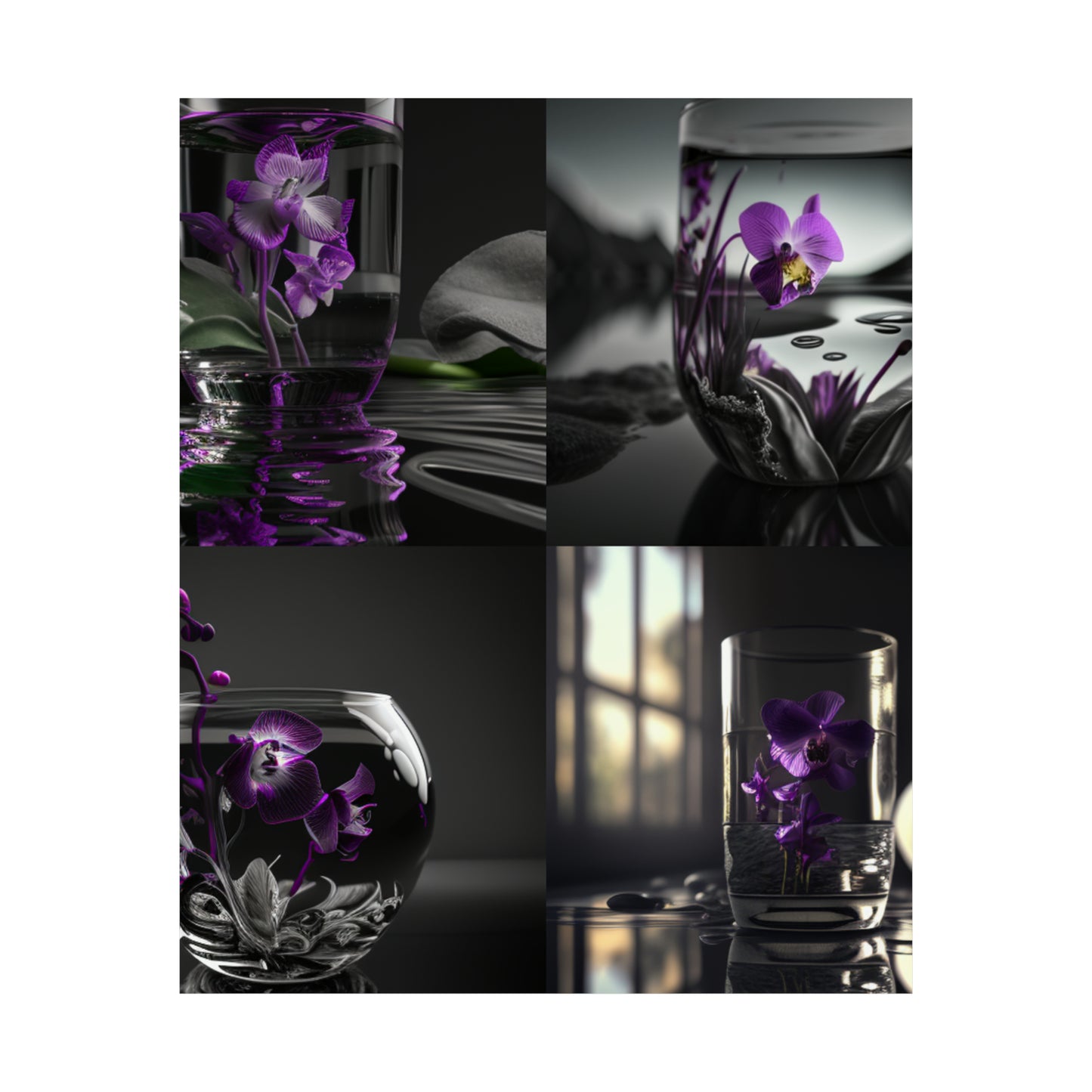 Premium Matte Vertical Posters Purple Orchid Glass vase 5