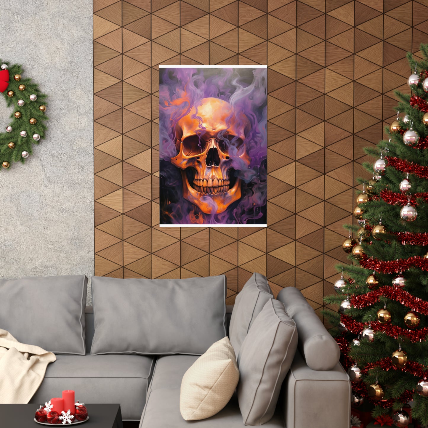 Premium Matte Vertical Posters Skull Flames 4