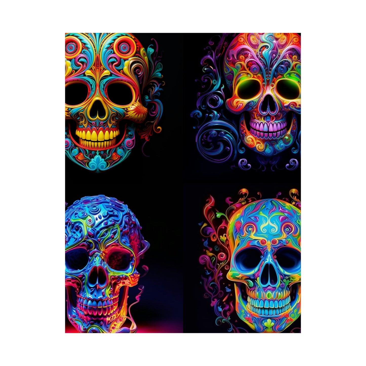 Premium Matte Vertical Posters Macro Skull Color 5