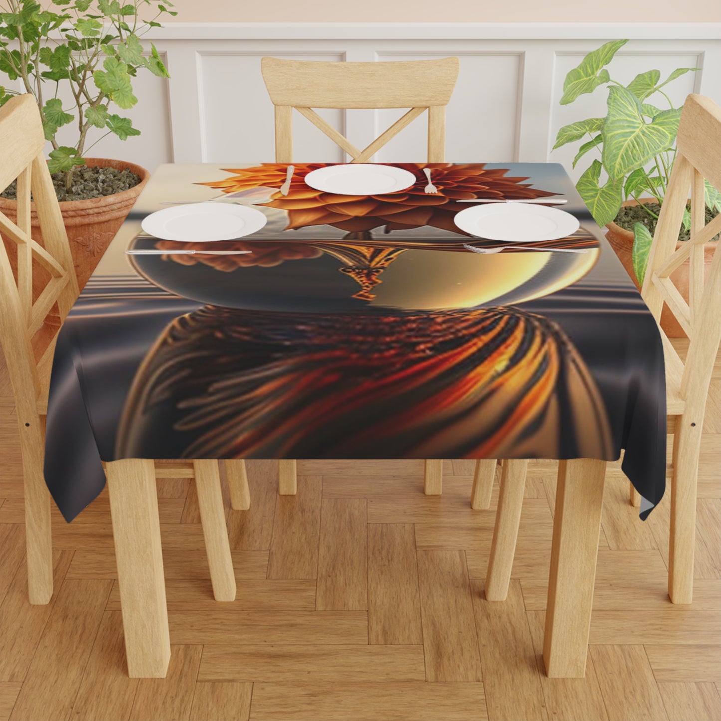 Tablecloth Dahlia Orange 1