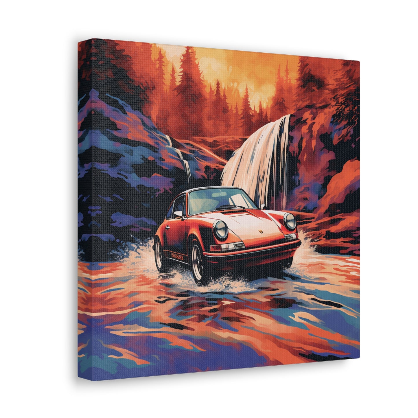 Canvas Gallery Wraps American Flag Porsche Abstract 4