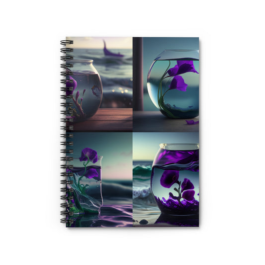 Spiral Notebook - Ruled Line Purple Sweet pea in a vase 5