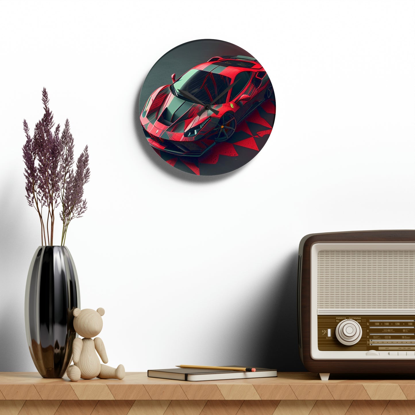 Acrylic Wall Clock Ferrari Hyper 2