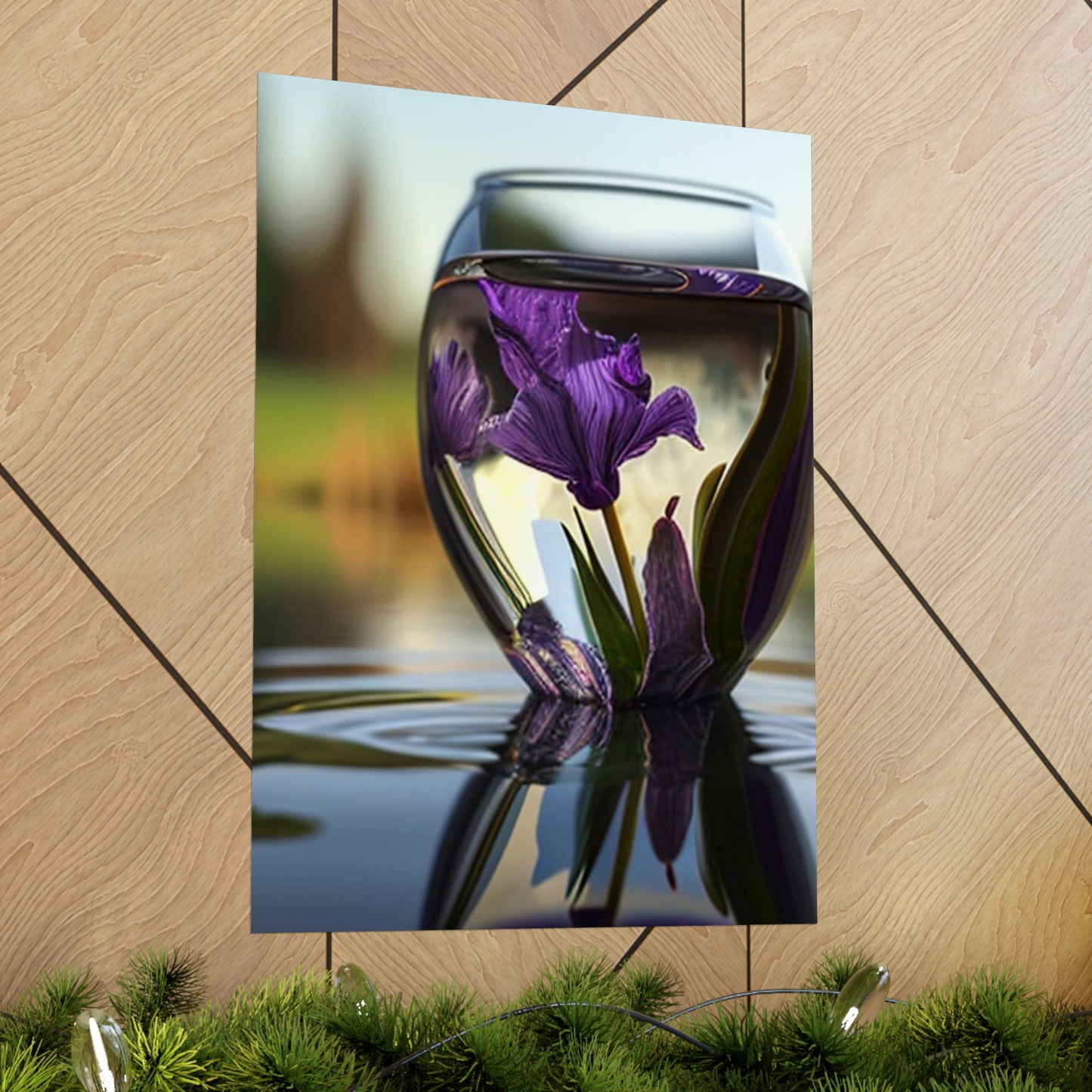 Premium Matte Vertical Posters Purple Iris in a vase 3