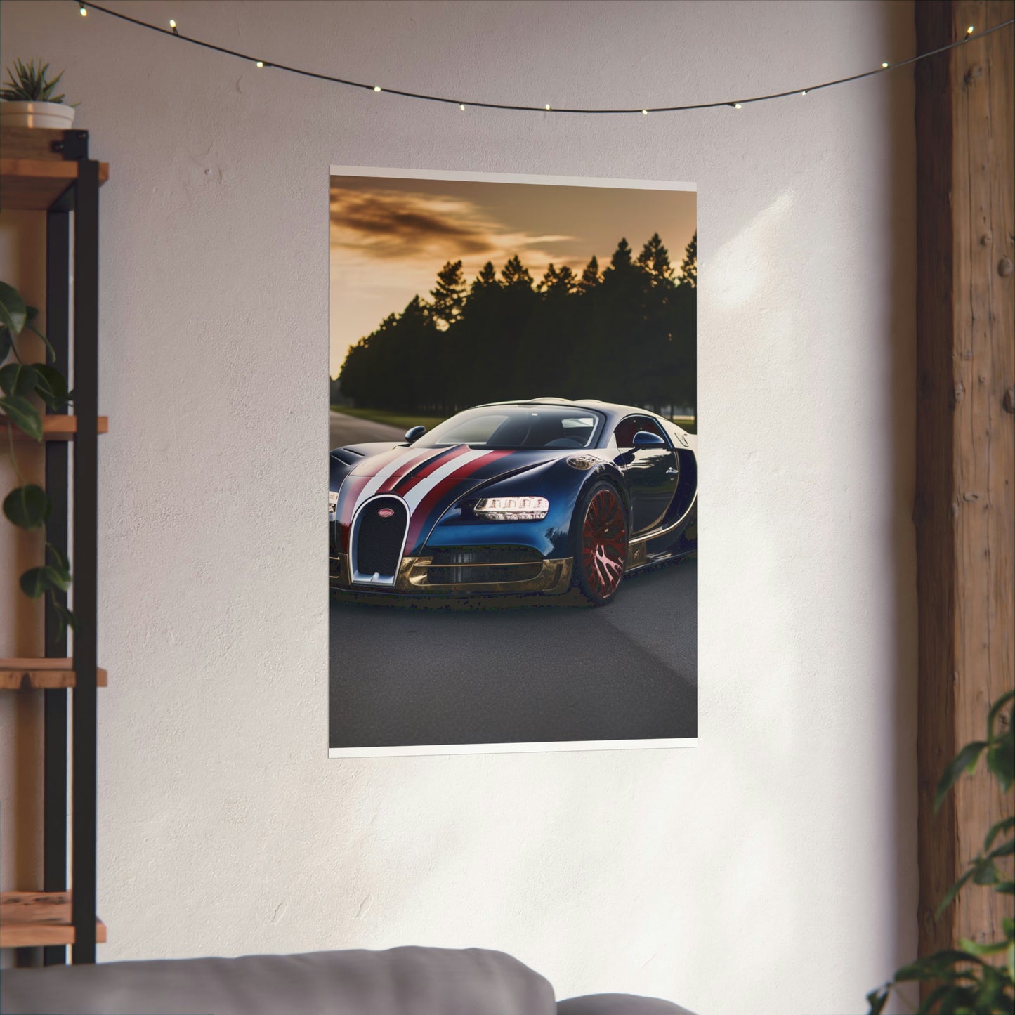 Premium Matte Vertical Posters Bugatti Flag American 1