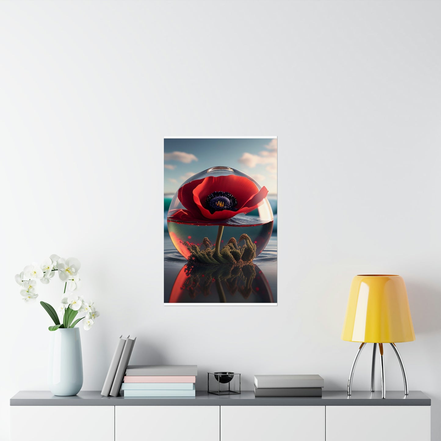 Premium Matte Vertical Posters Red Anemone in a Vase 4