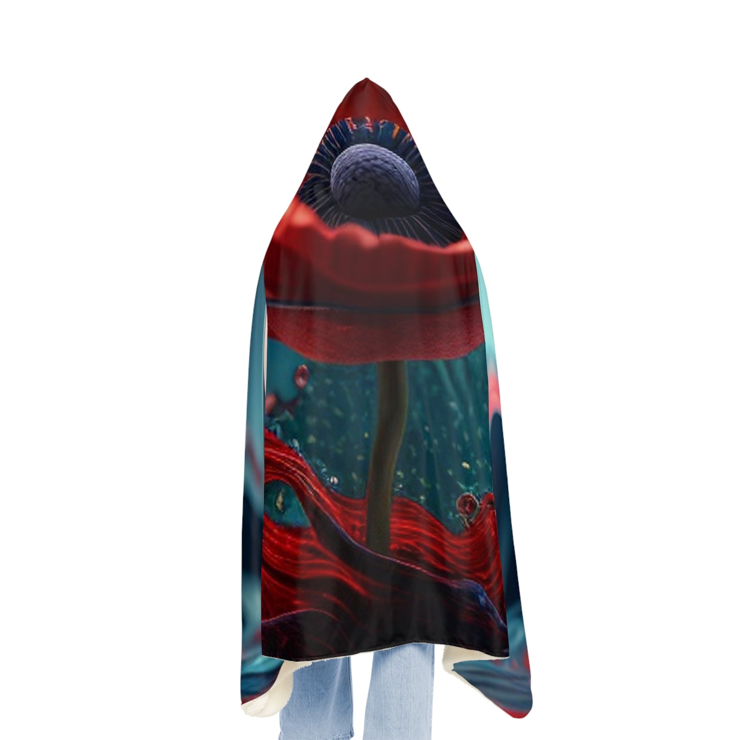 Snuggle Hooded Blanket Red Anemone in a Vase 2