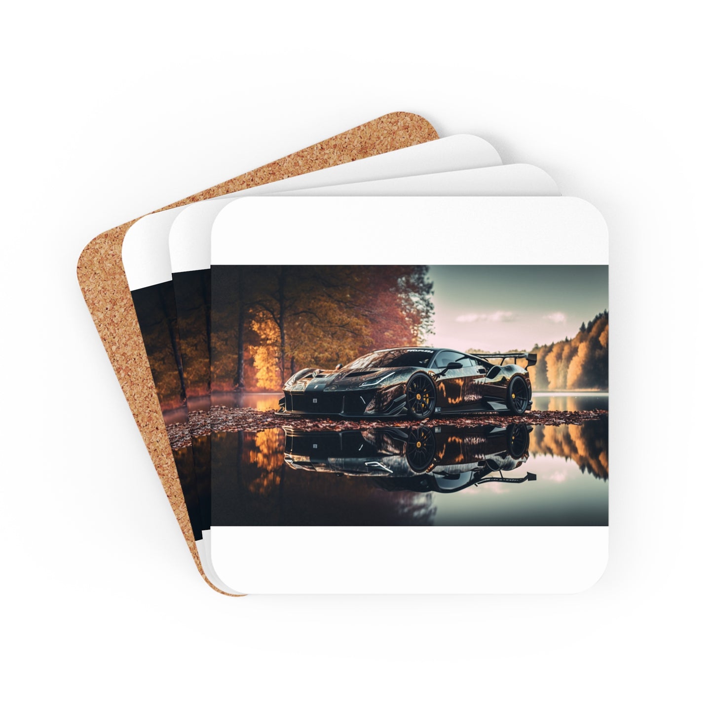 Corkwood Coaster Set Ferrari Lake 1