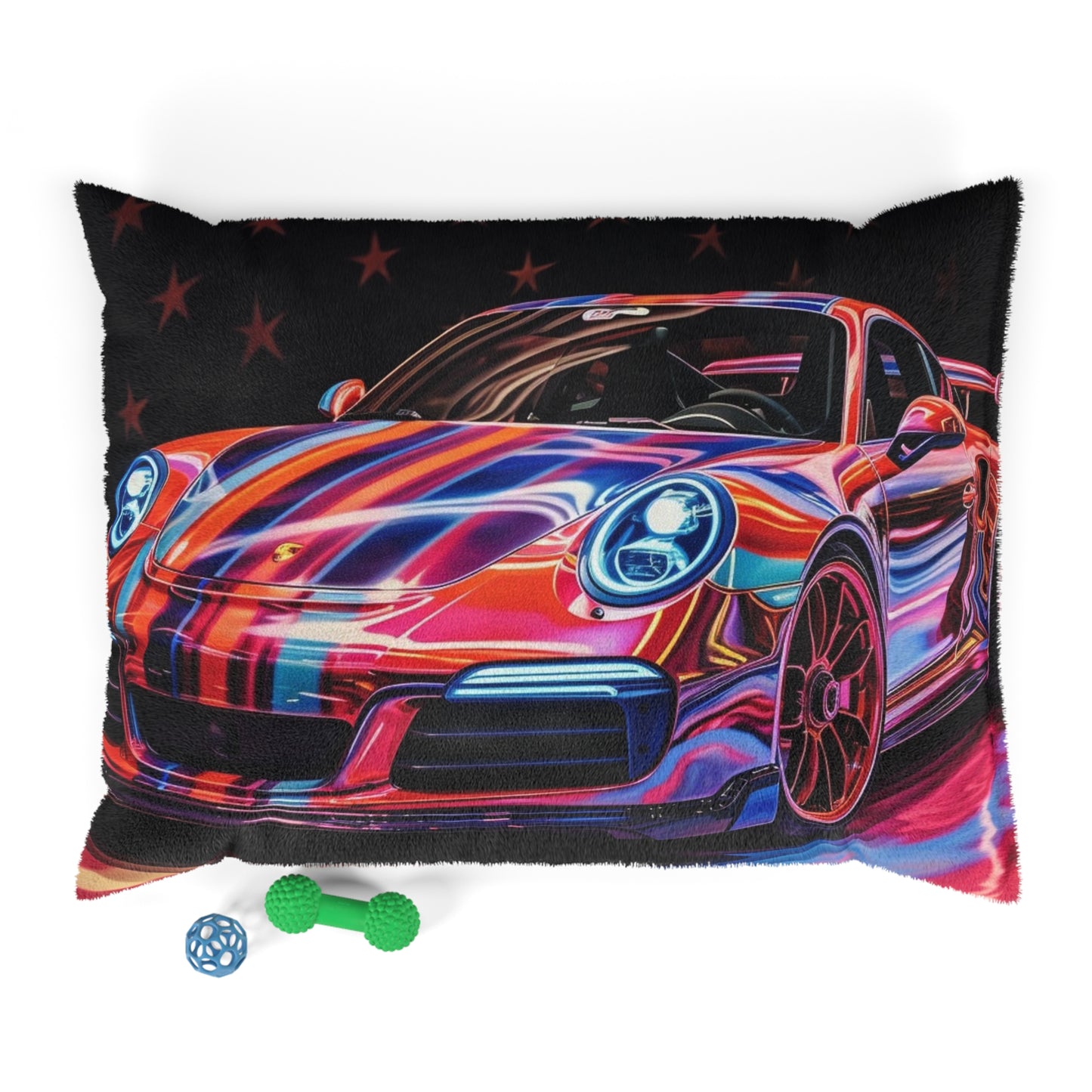 Pet Bed American Flag Colored Porsche 3