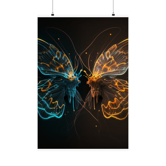 Premium Matte Vertical Posters Neon Glo Butterfly 1