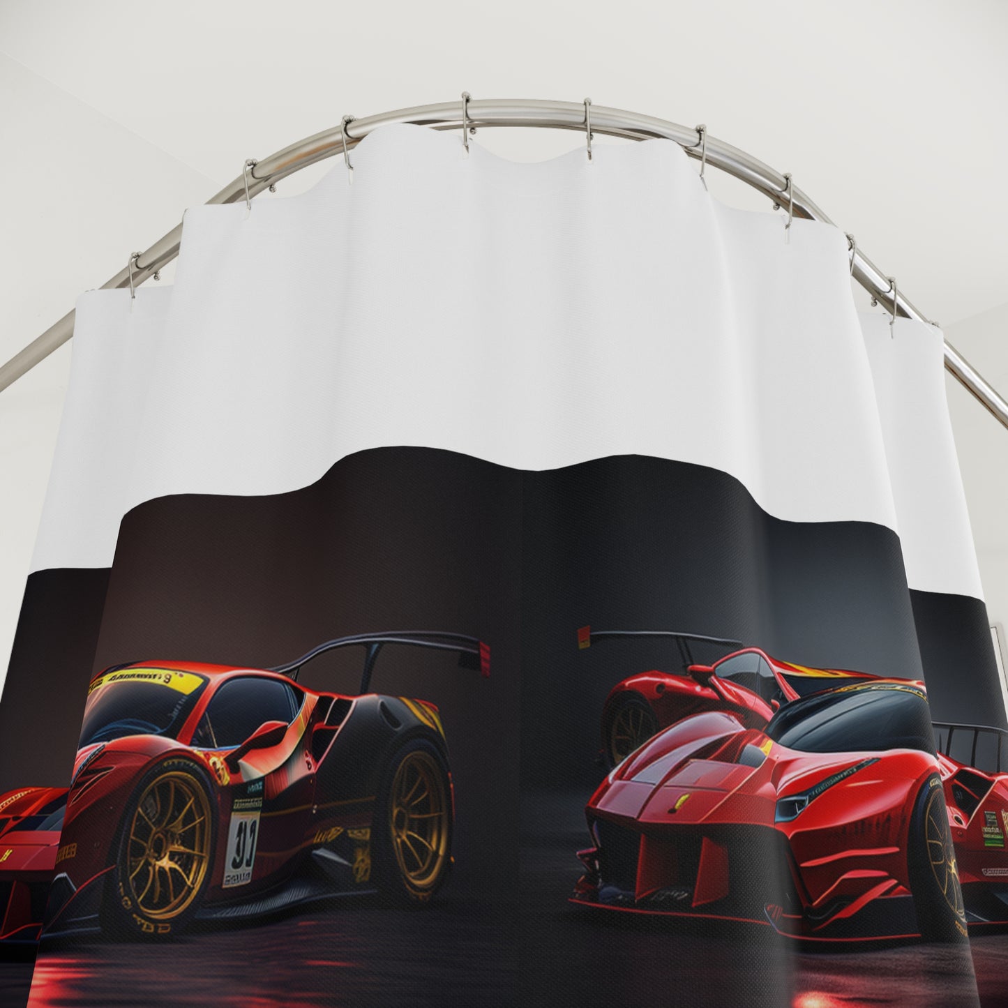 Polyester Shower Curtain Ferrari Red 5