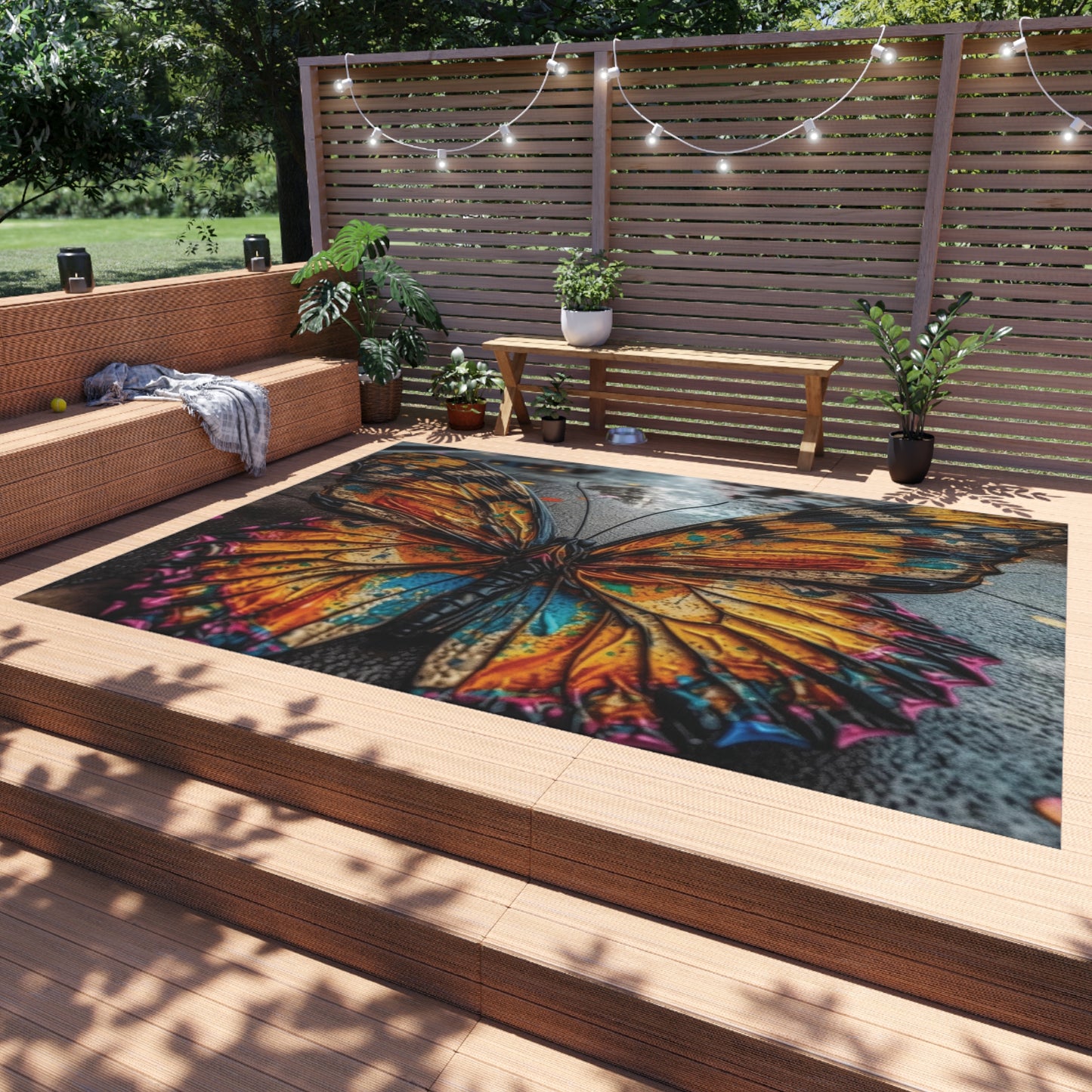 Outdoor Rug  Liquid Street Butterfly 1