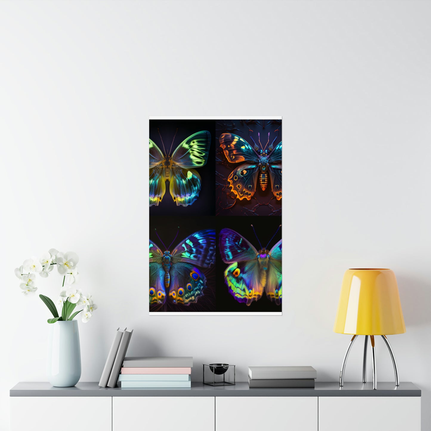 Premium Matte Vertical Posters Neon Hue Butterfly 5