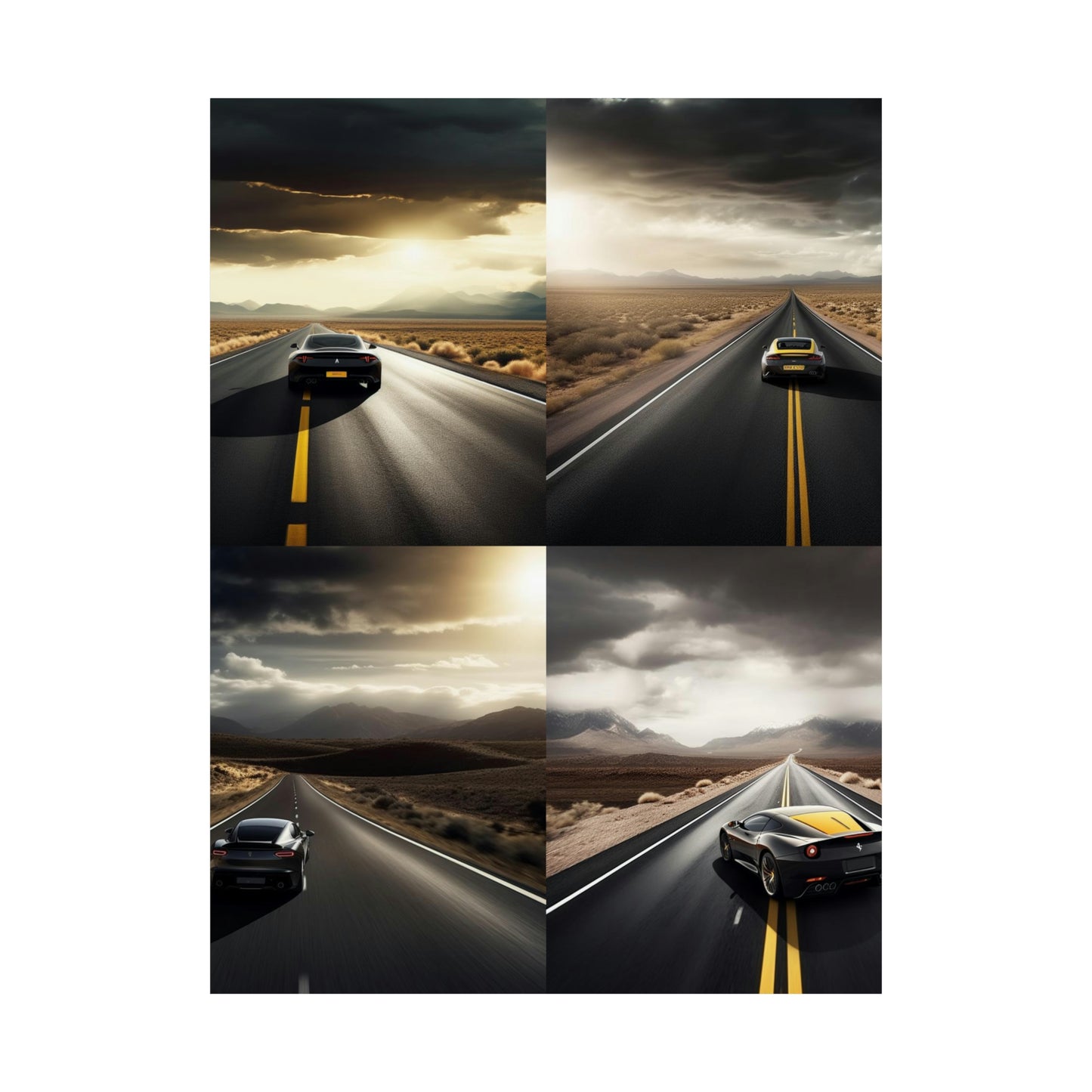 Premium Matte Vertical Posters Ferrari Road 5