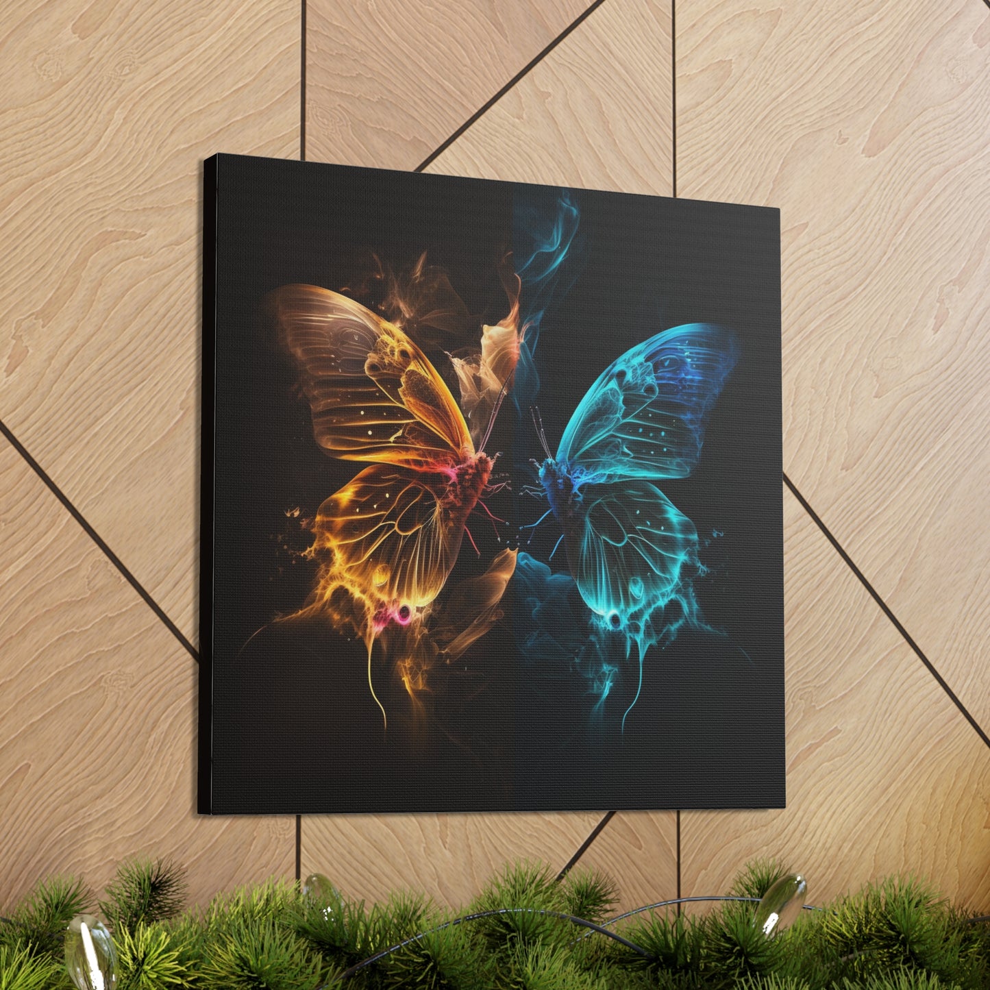 Canvas Gallery Wraps Kiss Neon Butterfly 9