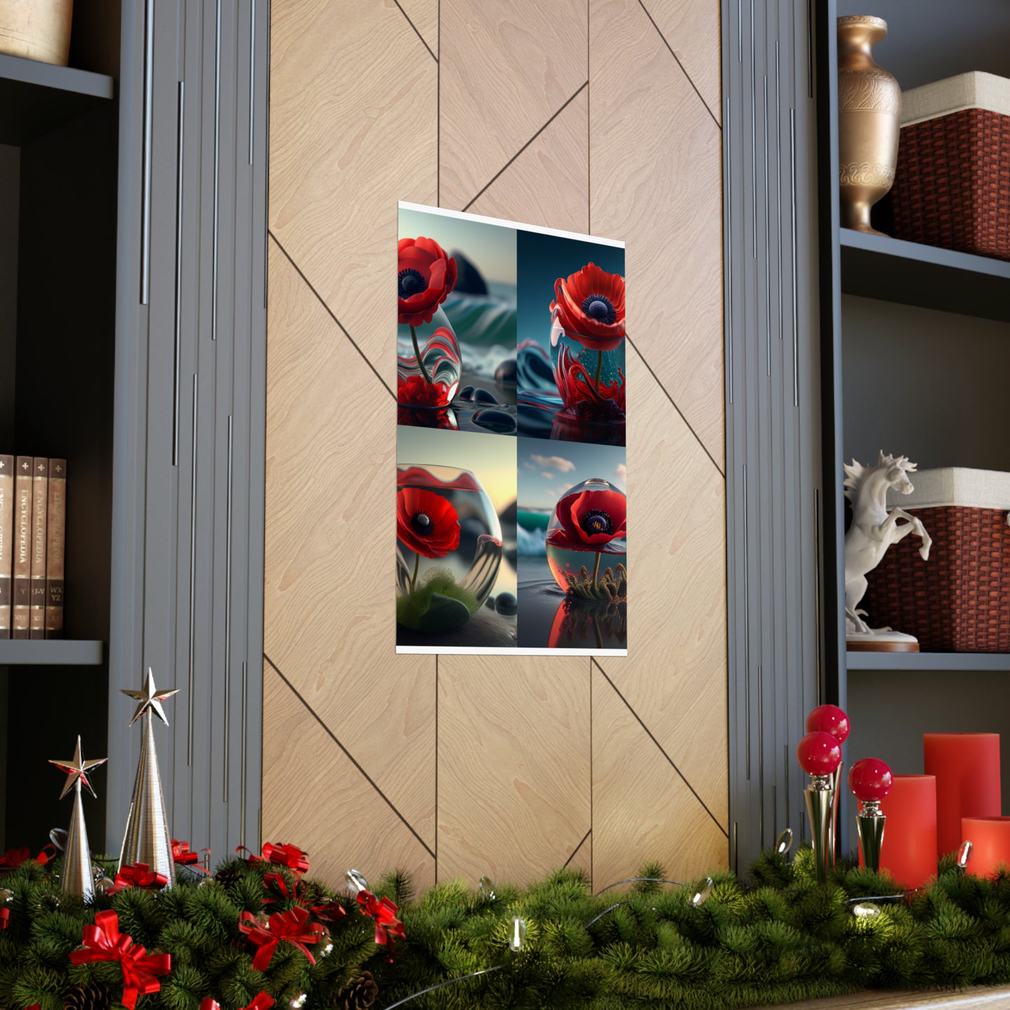 Premium Matte Vertical Posters Red Anemone in a Vase 5