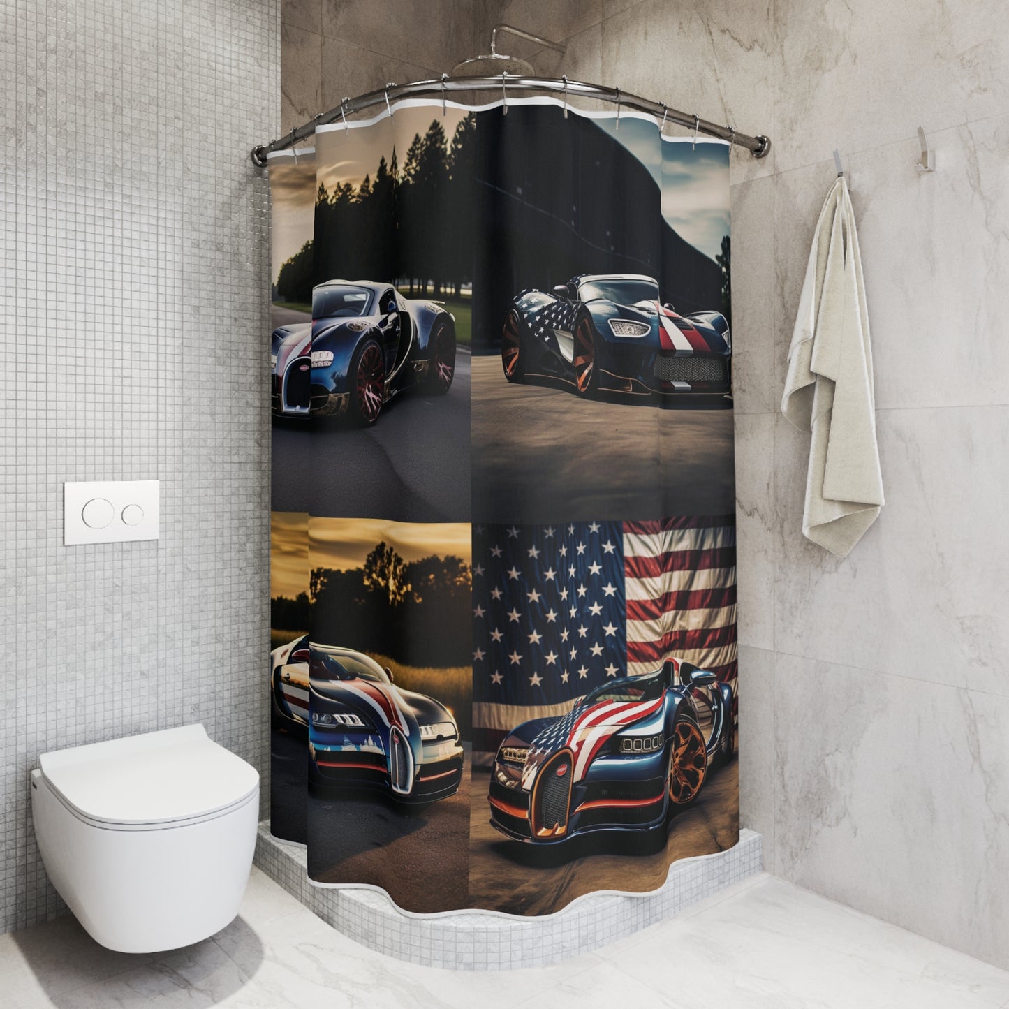 Polyester Shower Curtain Bugatti Flag American 5