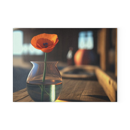 Glass Cutting Board Poppy in a Glass Vase 2